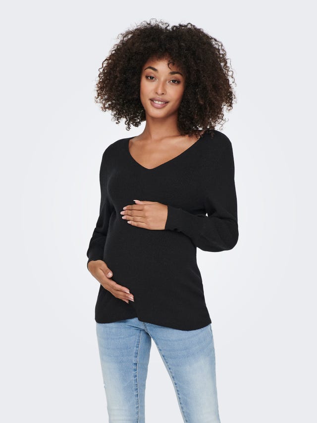 ONLY Mama v-neck Knitted Pullover - 15257078