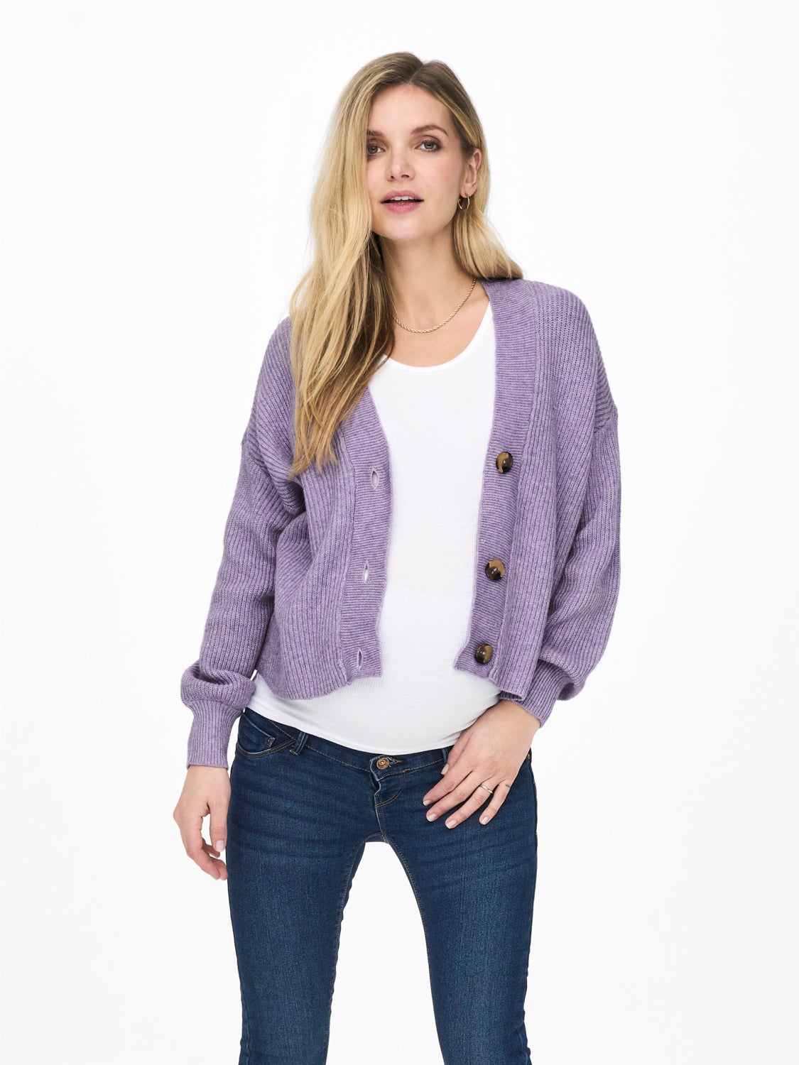 Mama solid colored Knitted Cardigan 