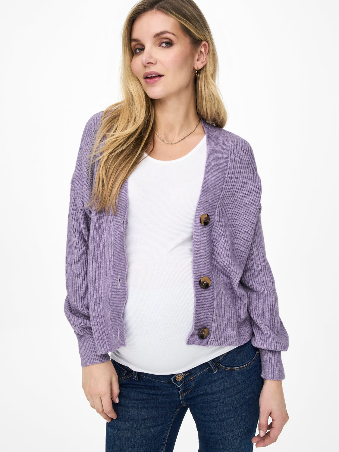 Mama solid colored Knitted Cardigan 