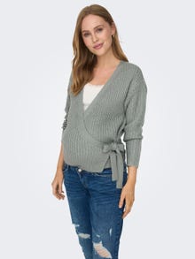 ONLY Mamma omslag Strikket cardigan -Chinois Green - 15257127