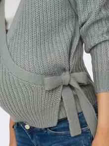 ONLY V-Neck Ribbed cuffs Knit Cardigan -Chinois Green - 15257127