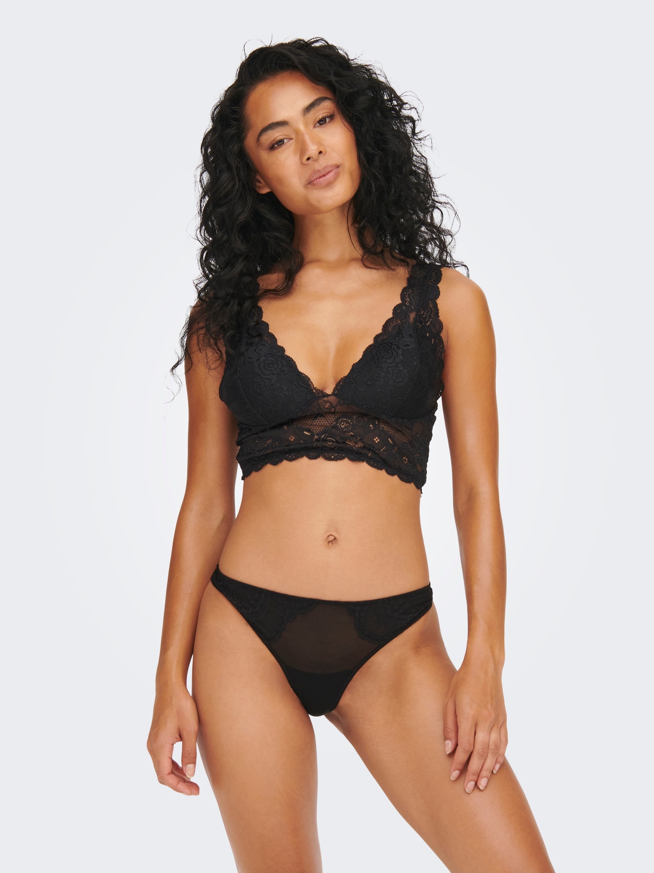ONLY 2-pack lace String -Black - 15257174