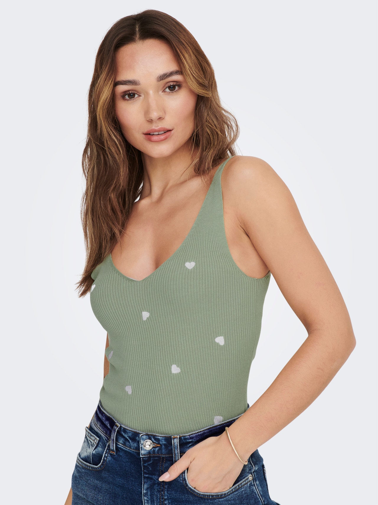 ONLY Embroidery detailed Top -Desert Sage - 15257194