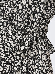 ONLY V-Neck Wrap Mini Dress -Black - 15257217