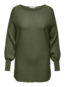 ONLY Curvy rib structured Knitted Pullover -Kalamata - 15257227