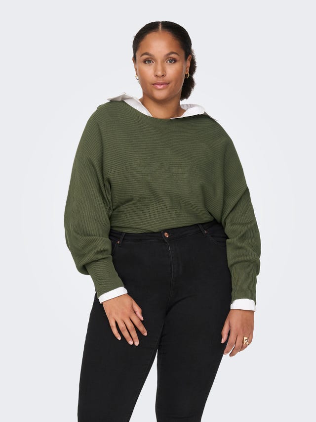 ONLY Curvy rib structured Knitted Pullover - 15257227
