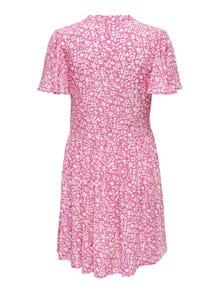 ONLY mini V-neck Dress -Pink Power - 15257228