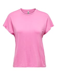 ONLY Solid colored T-shirt -Fuchsia Pink - 15257232