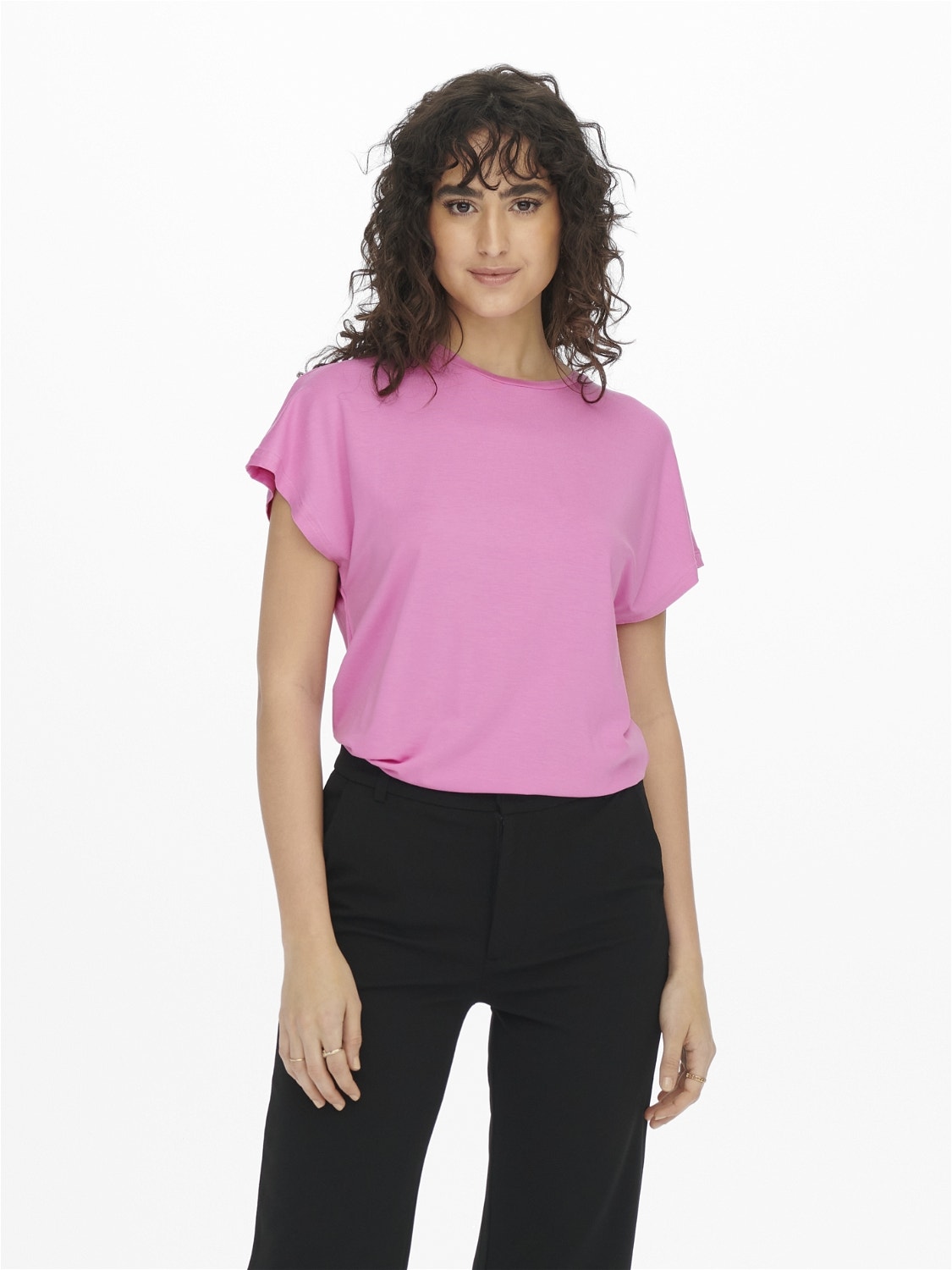 ONLY Regular fit O-hals Top -Fuchsia Pink - 15257232