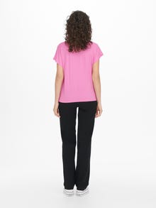 ONLY Enfärgad T-shirt -Fuchsia Pink - 15257232