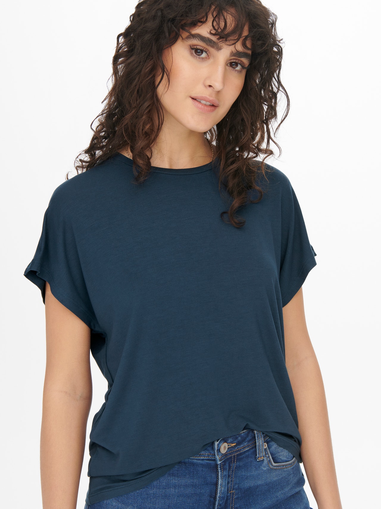 ONLY Effen gekleurde T-shirt -Moonlit Ocean - 15257232