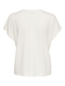 ONLY Enfärgad T-shirt -Cloud Dancer - 15257232