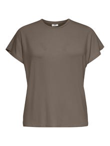 ONLY Ensfarget T-skjorte -Walnut - 15257232