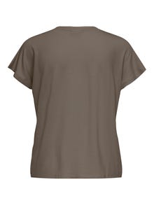 ONLY Ensfarget T-skjorte -Walnut - 15257232