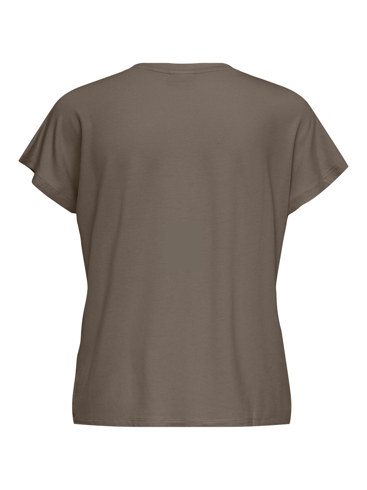 ONLY Ensfarvet T-shirt -Walnut - 15257232