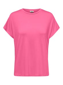 ONLY Regular Fit O-Neck Top -Shocking Pink - 15257232
