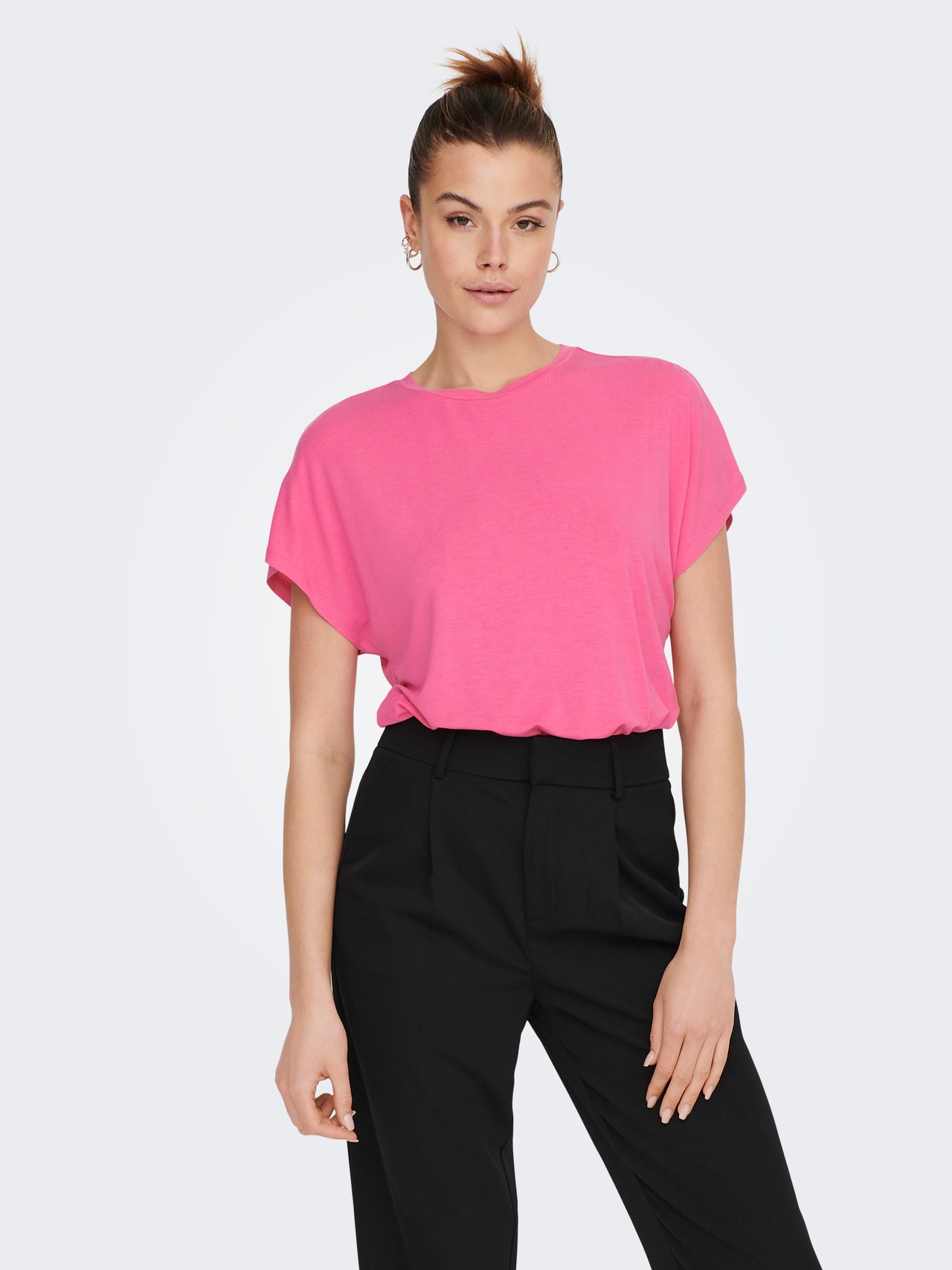 ONLY Tops Regular Fit Col rond -Shocking Pink - 15257232