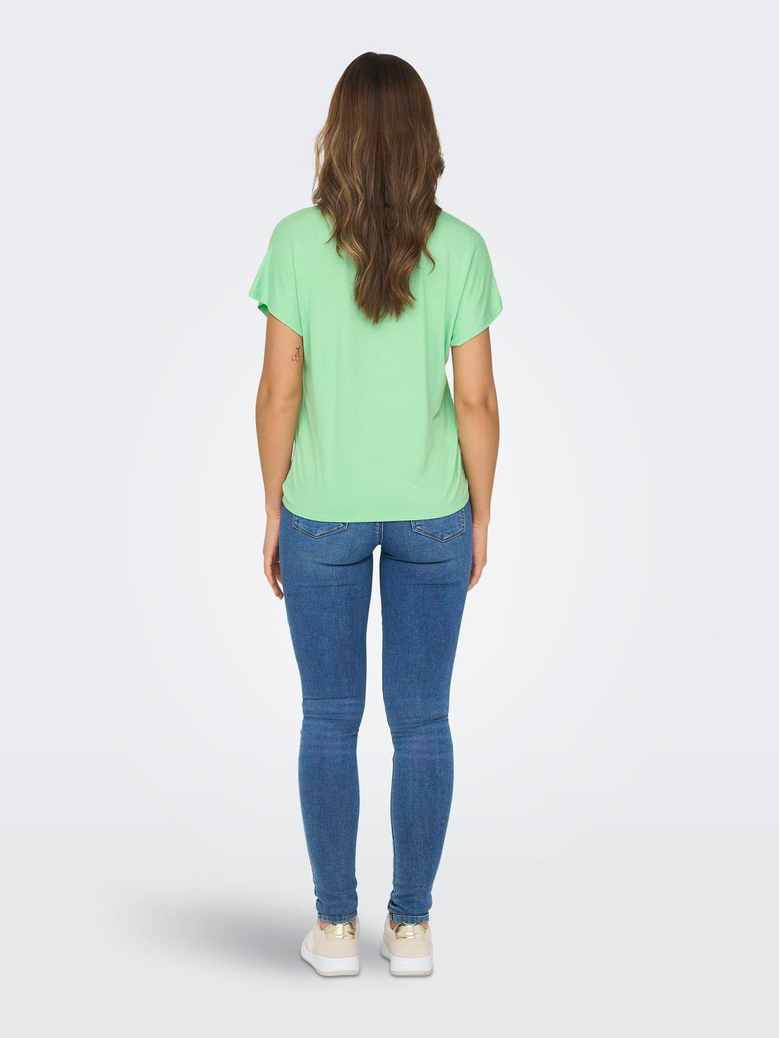 ONLY Ensfarget T-skjorte -Absinthe Green - 15257232