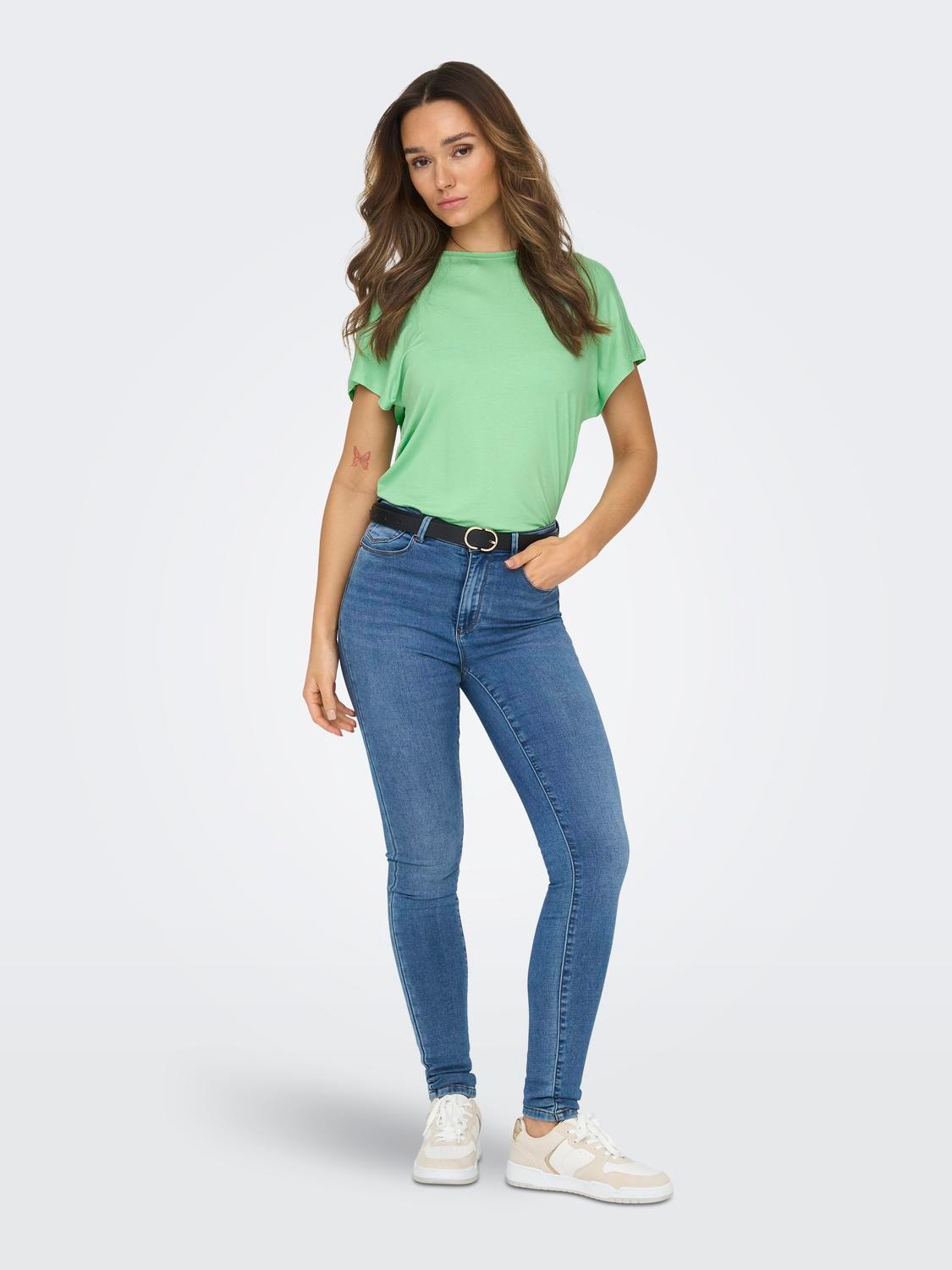 ONLY Einfarbiges T-Shirt -Absinthe Green - 15257232