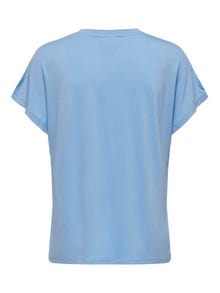ONLY Ensfarvet T-shirt -Della Robbia Blue - 15257232
