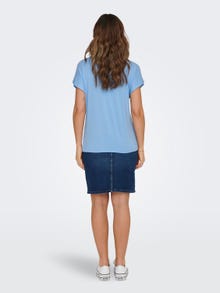ONLY Effen gekleurde T-shirt -Della Robbia Blue - 15257232