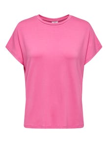 ONLY Effen gekleurde T-shirt -Pink Power - 15257232