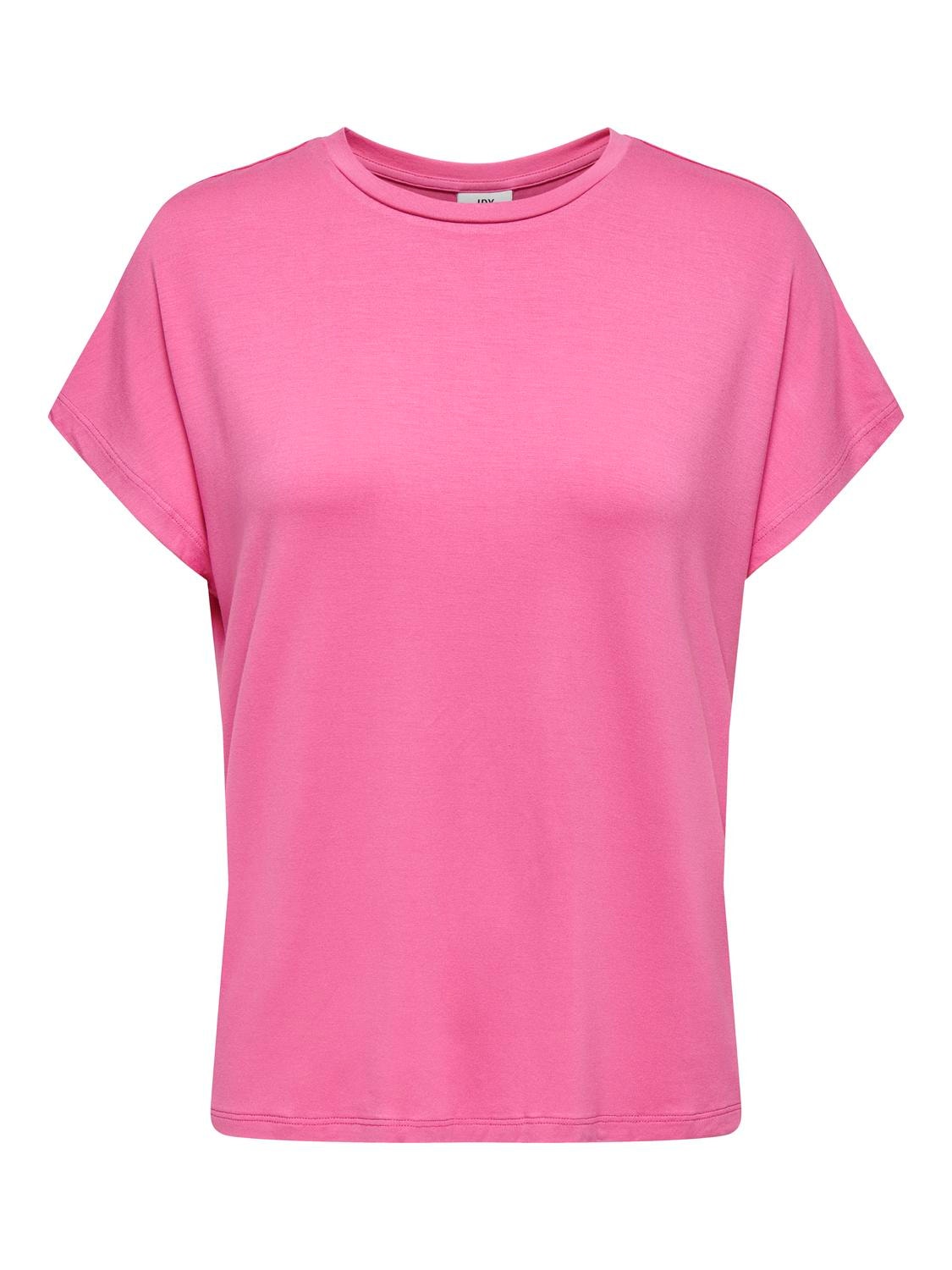 ONLY Effen gekleurde T-shirt -Pink Power - 15257232