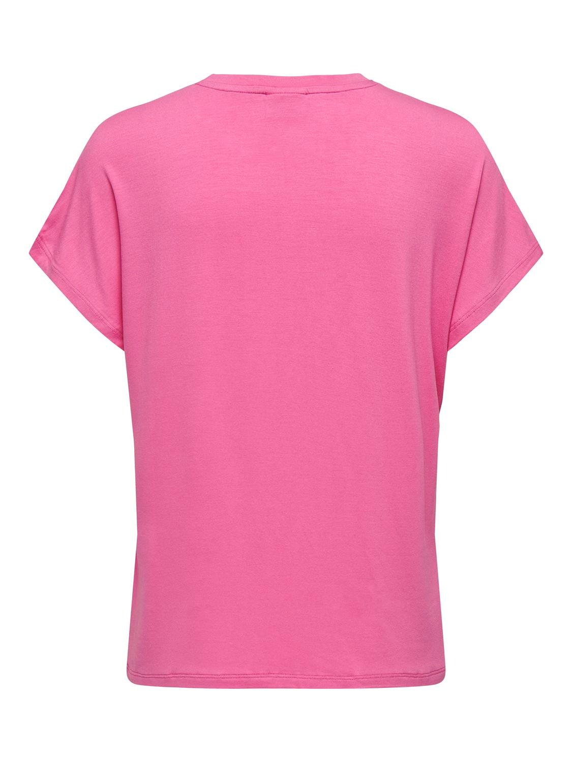 ONLY Regular Fit Round Neck Top -Pink Power - 15257232