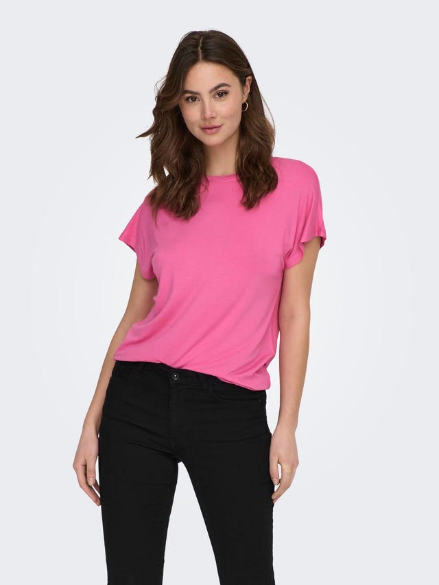 ONLY Ensfarvet T-shirt - 15257232