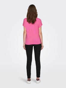 ONLY Ensfarvet T-shirt -Pink Power - 15257232