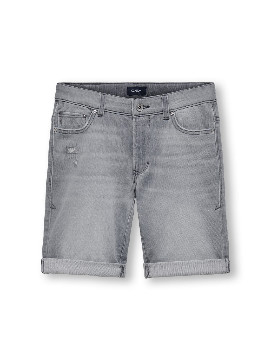 ONLY Shorts Skinny Fit Ourlets repliés -Light Grey Denim - 15257270