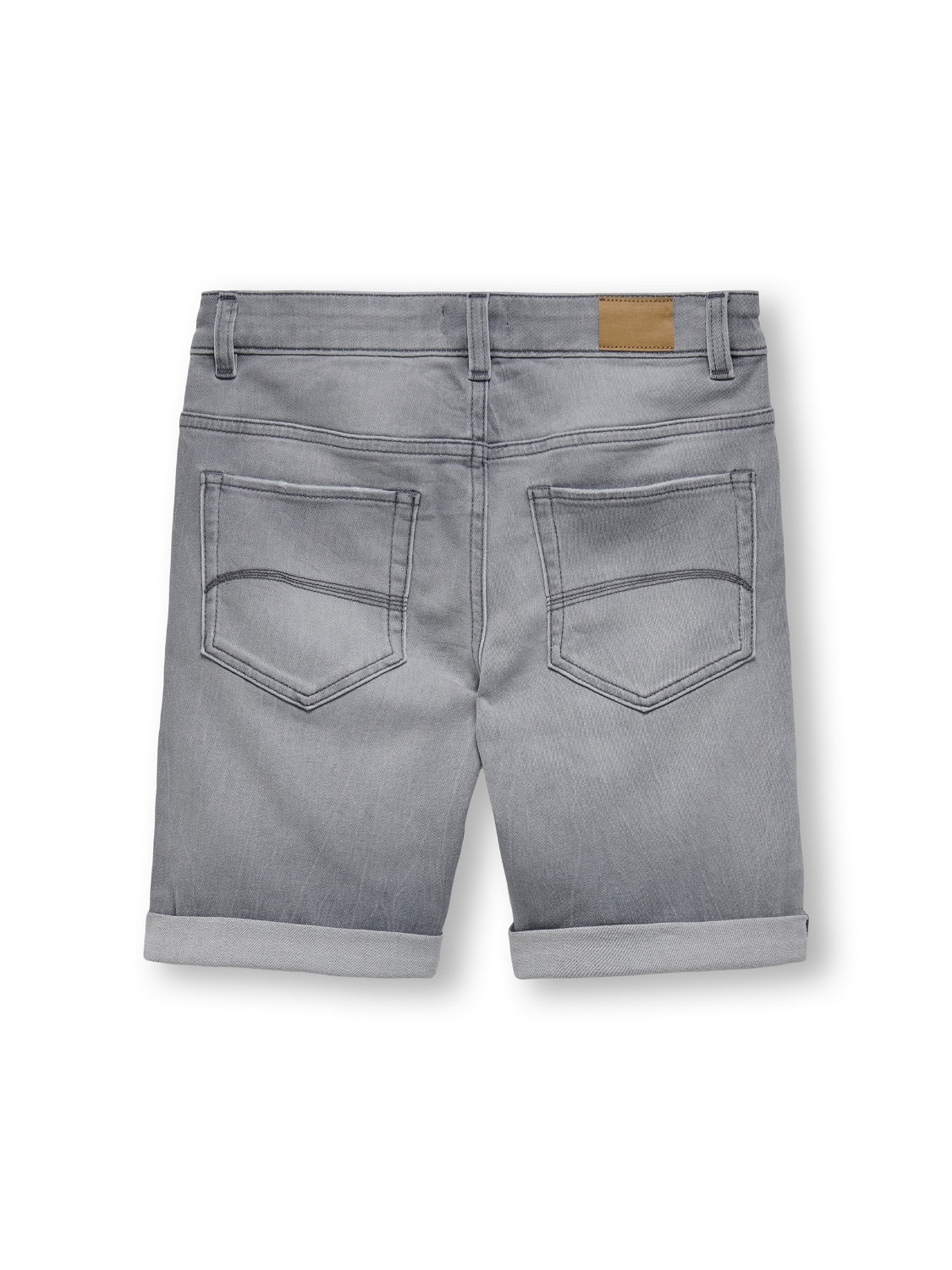 ONLY KOBMatt - À détails destroy avec ourlets à revers Shorts en jean -Light Grey Denim - 15257270