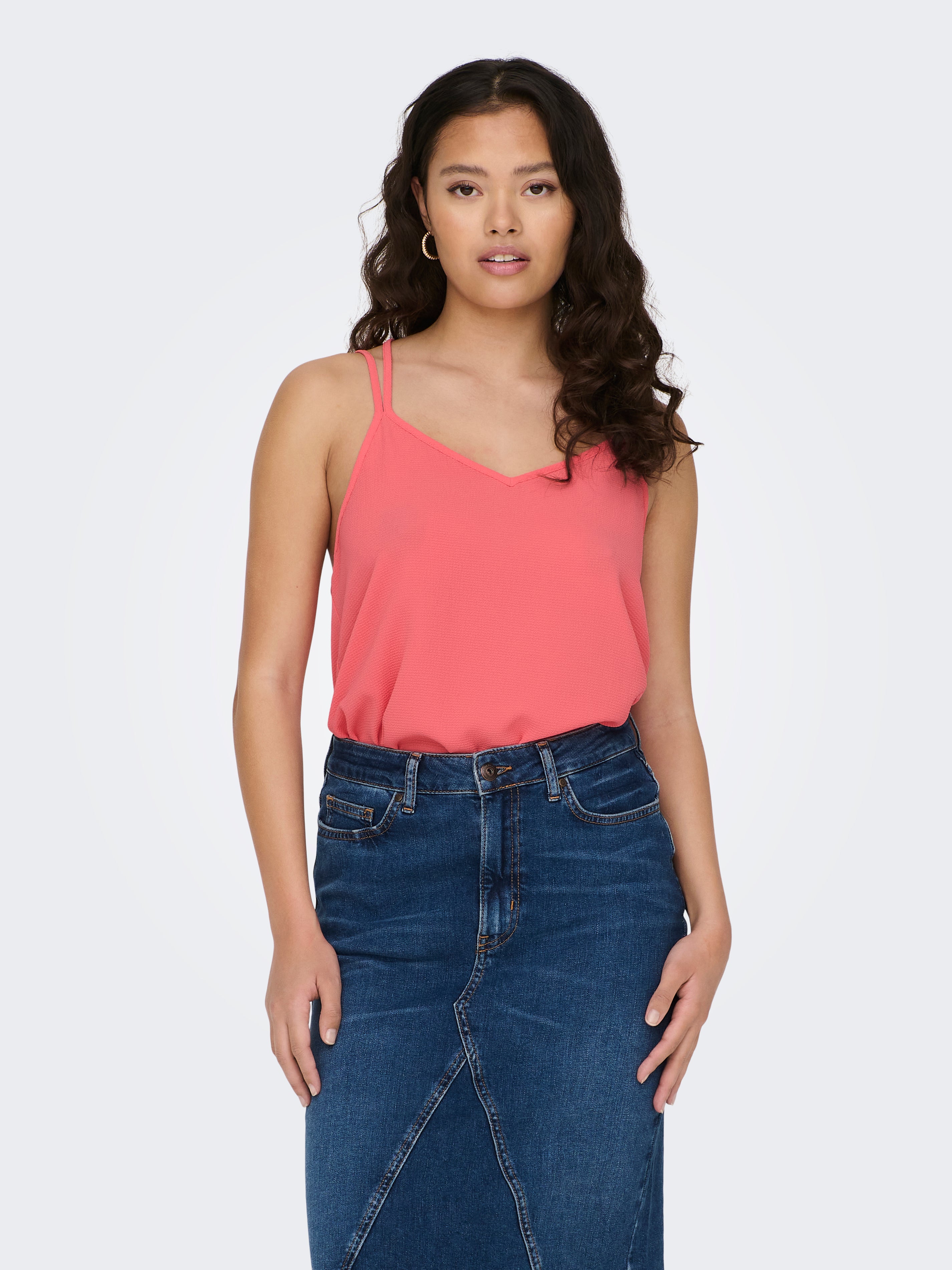 Only - Onlasha Sl Frill O-Neck Top - 5041045 Rose Quartz Summer Garden Flower