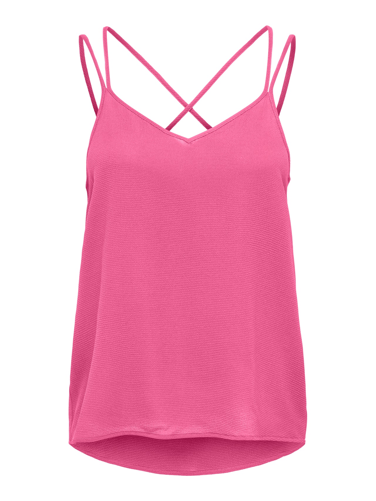 ONLY Normal geschnitten V-Ausschnitt Top -Pink Power - 15257310