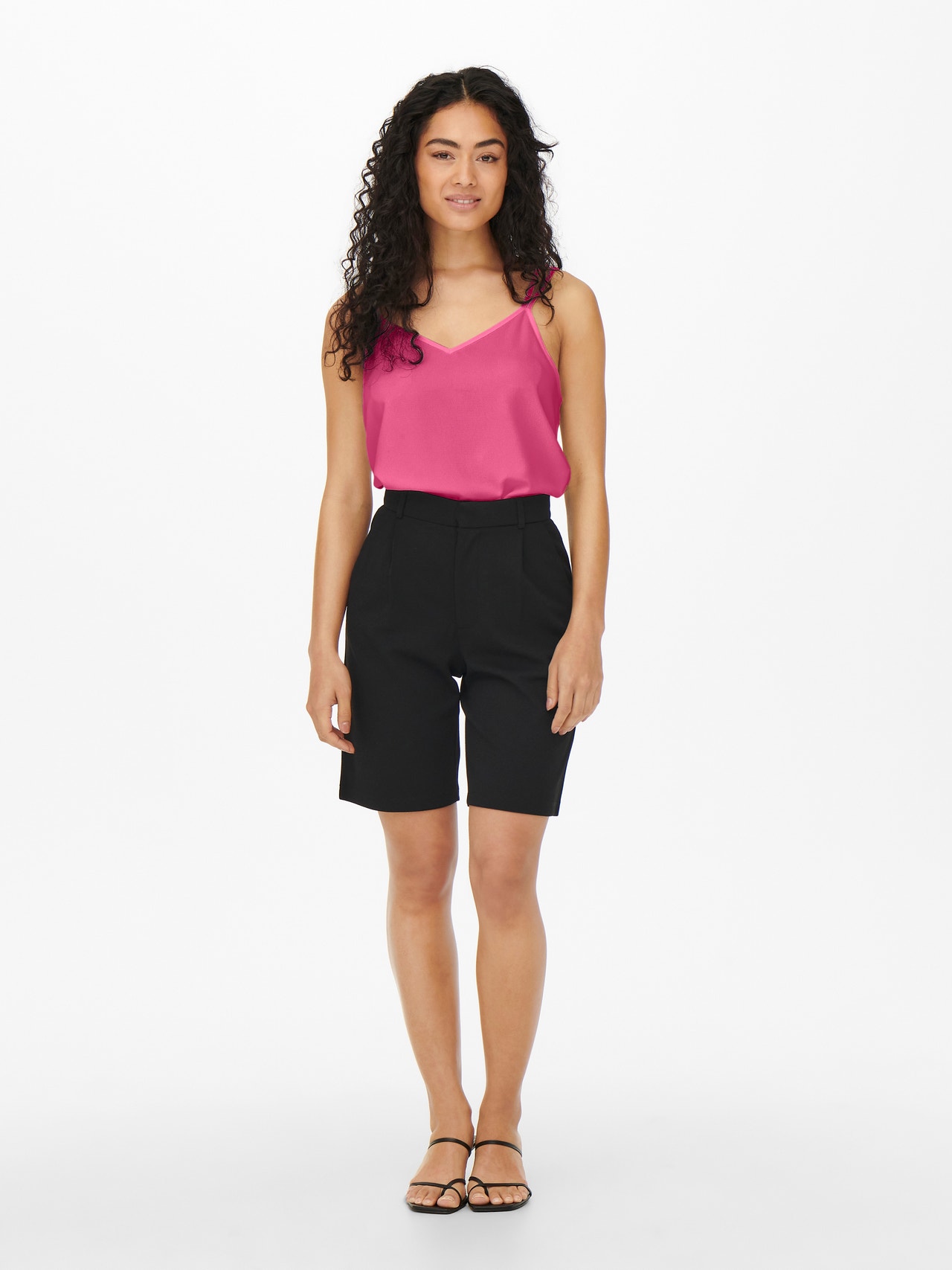 ONLY Normal geschnitten V-Ausschnitt Top -Pink Power - 15257310