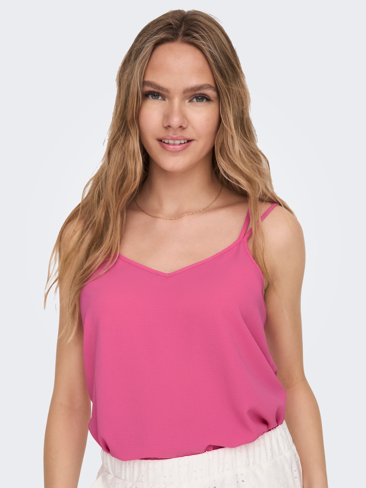 ONLY Parte trasera con detalles Top -Pink Power - 15257310