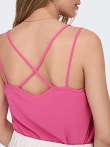 ONLY Normal geschnitten V-Ausschnitt Top -Pink Power - 15257310