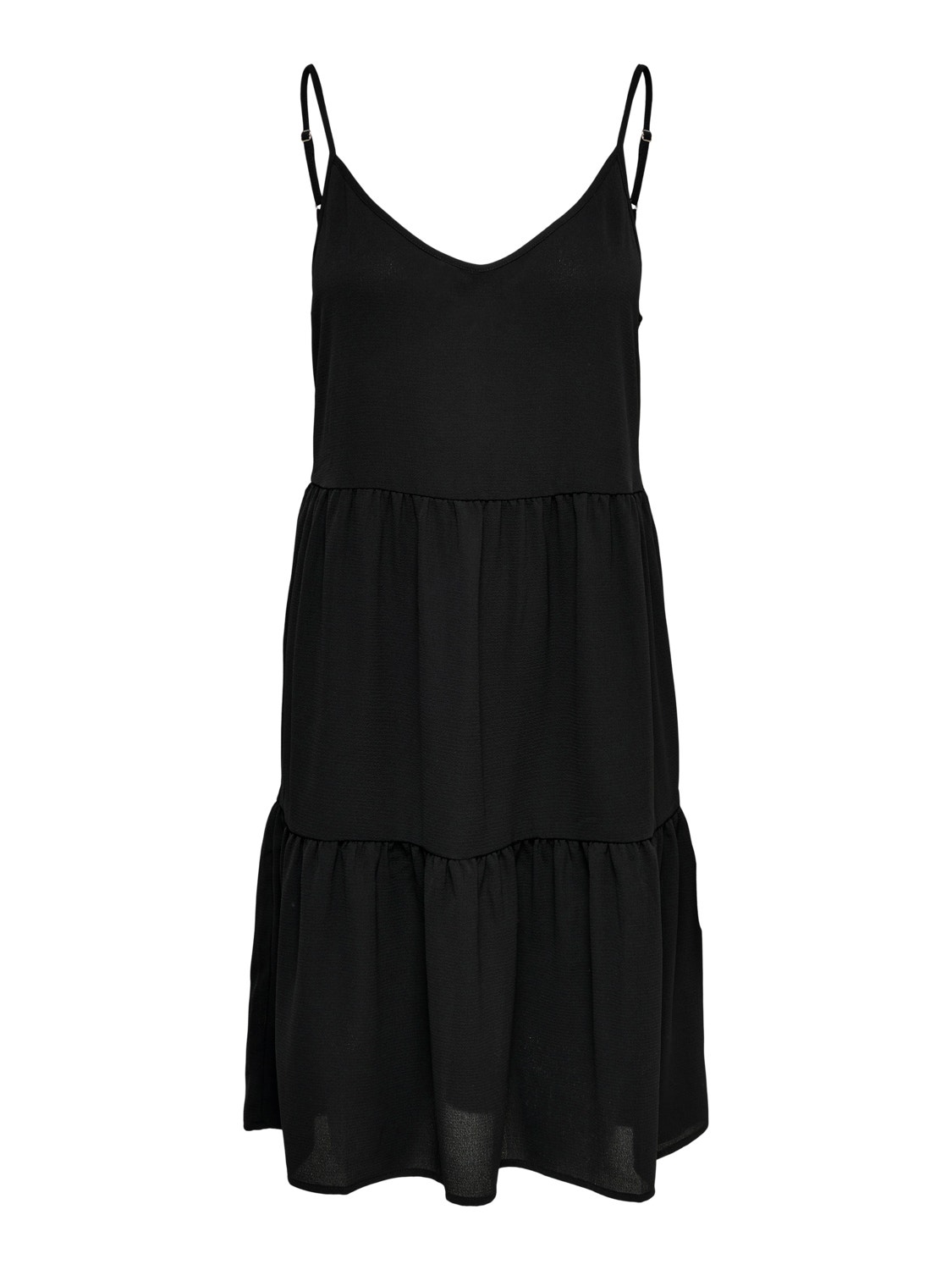 ONLY Normal geschnitten V-Ausschnitt Kurzes Kleid -Black - 15257312