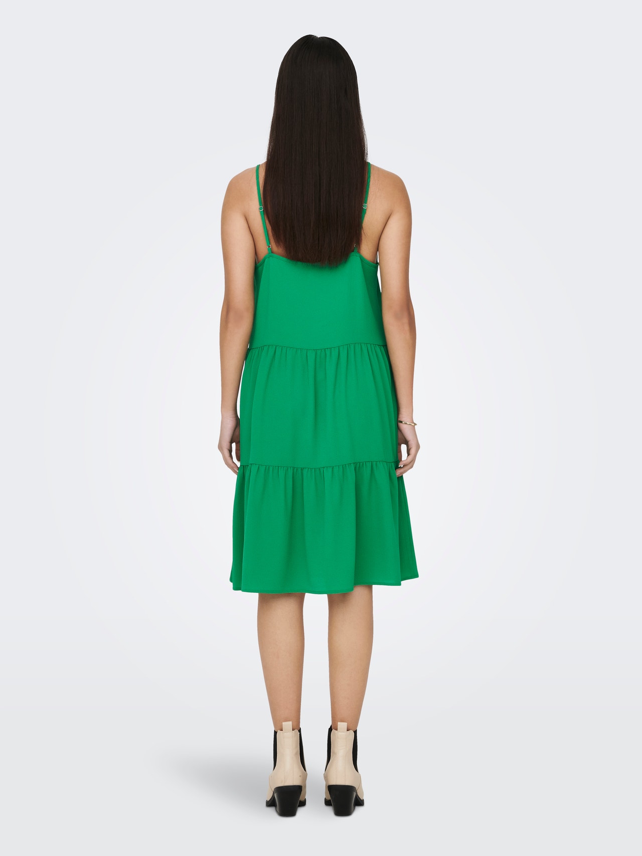 ONLY Normal geschnitten V-Ausschnitt Kurzes Kleid -Jelly Bean - 15257312