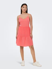 ONLY Regular Fit V-Neck Short dress -Tea Rose - 15257312