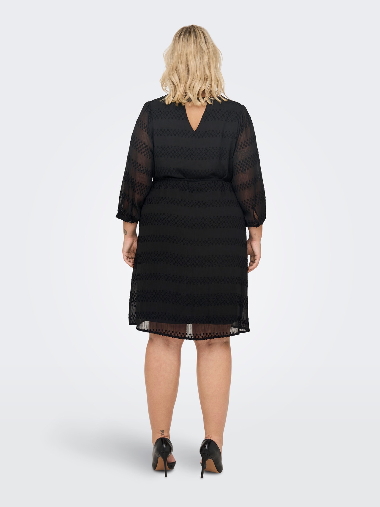 ONLY Curvy 3/4 sleeved knee Dress -Black - 15257314