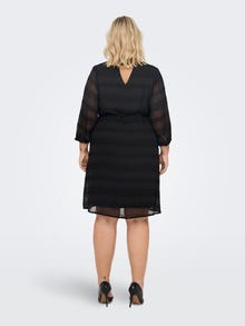 ONLY Normal geschnitten V-Ausschnitt Langes Kleid -Black - 15257314
