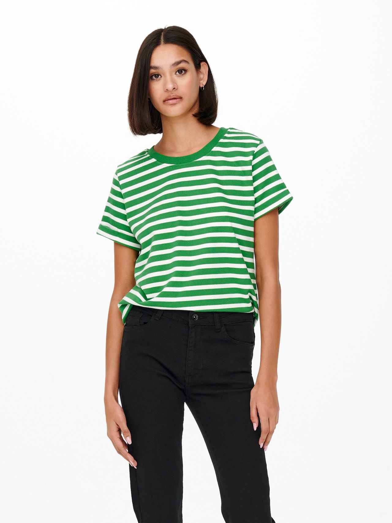 ONLY Mønstret T-skjorte -Medium Green - 15257359