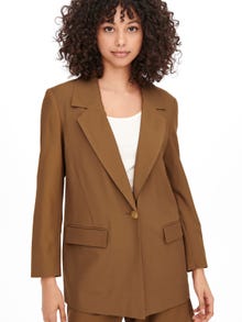 ONLY Comfort Fit Reverse Blazer -Toffee - 15257363