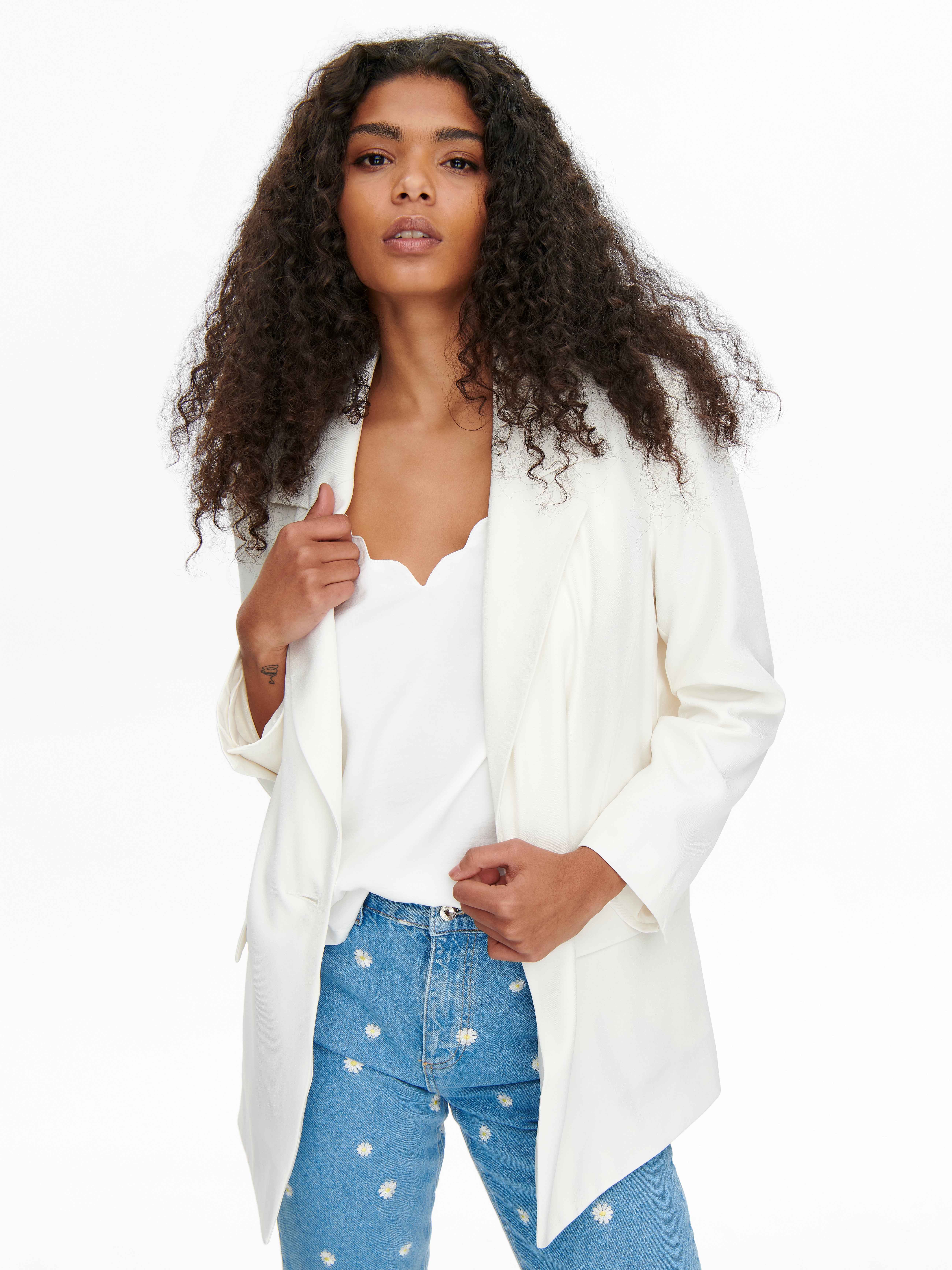 Long Blazer | White | ONLY®