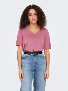 ONLY Tavapärane lõige V-kaelus Top -Heather Rose - 15257390