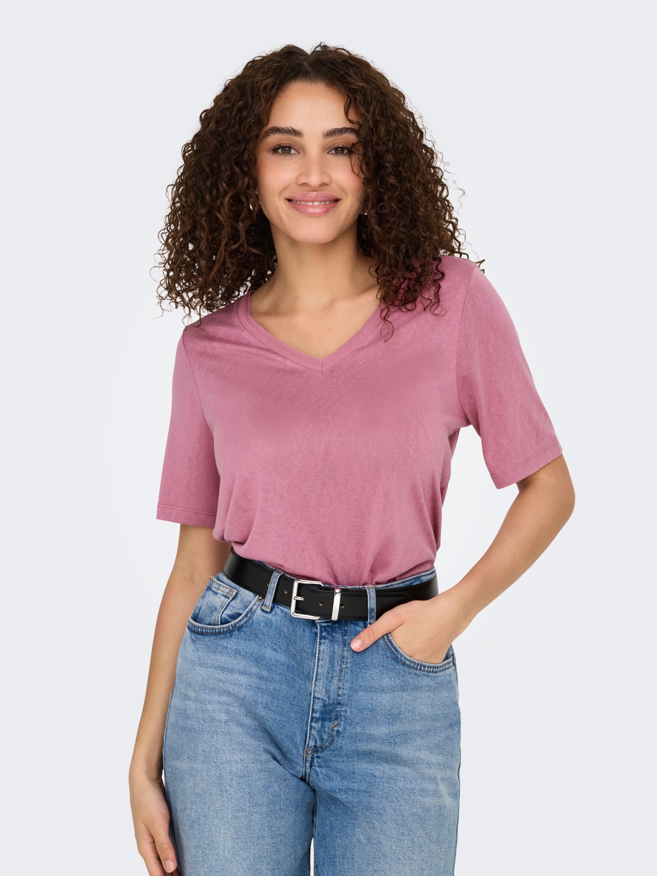 ONLY Tavapärane lõige V-kaelus Top -Heather Rose - 15257390