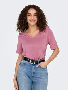 ONLY Tavapärane lõige V-kaelus Top -Heather Rose - 15257390