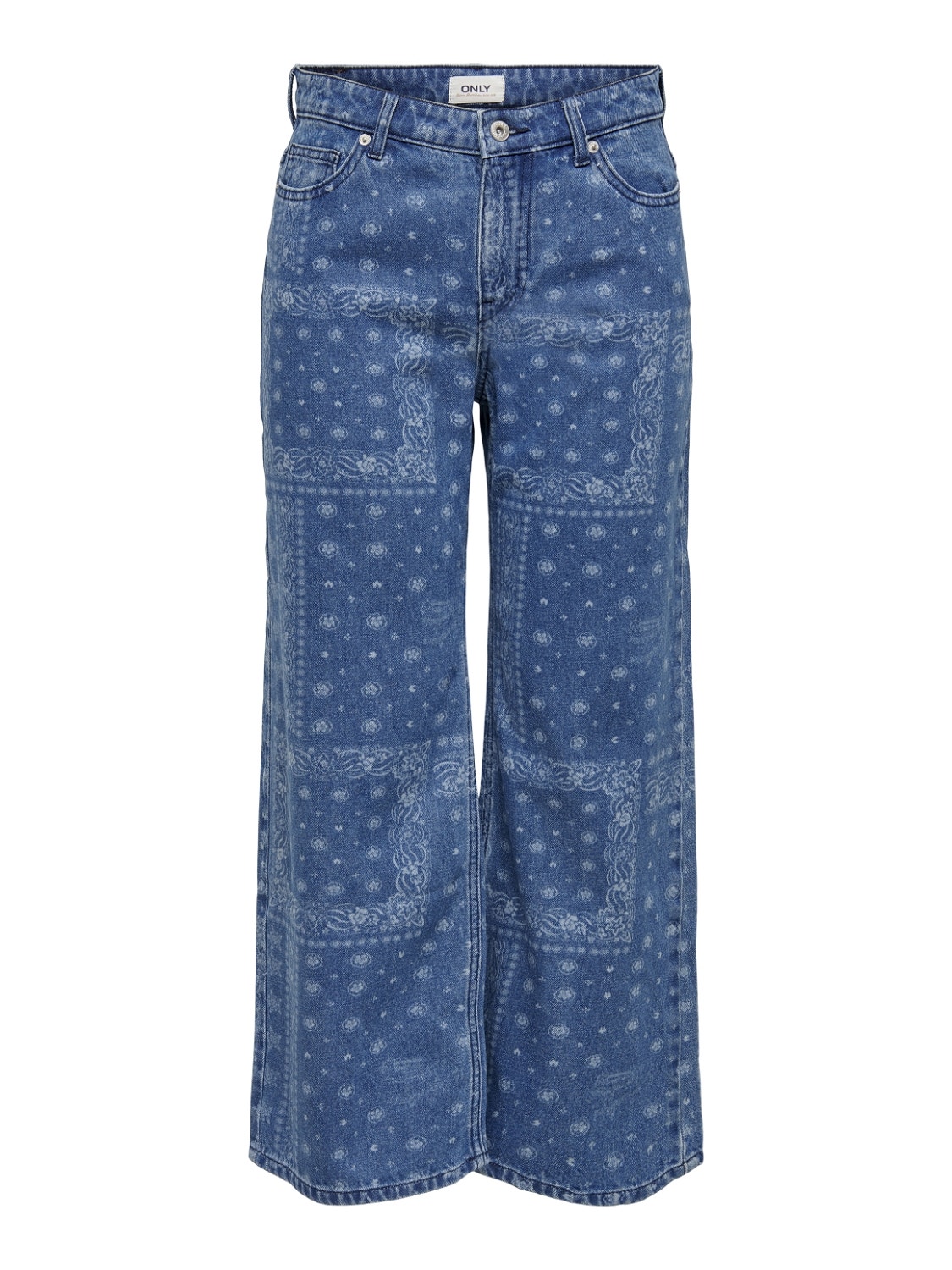 ONLY Jeans Wide Leg Fit Taille haute -Medium Blue Denim - 15257396