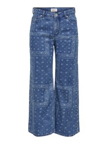 ONLY Jeans Wide Leg Fit Taille haute -Medium Blue Denim - 15257396